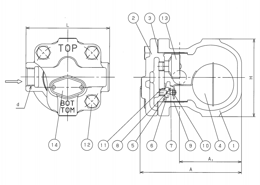 TSF-8-21 Ductile Iron Float Steam Trap